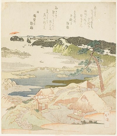 Nascer do sol no dia de Ano Novo em Kanazawa de Totoya Hokkei