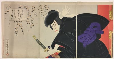 O ator Ichikawa Danjuro IX interpreta Ishikawa Goemon de Toyohara Kunichika