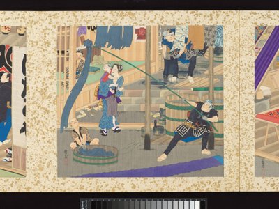 Artesãos, belezas e eventos anuais de Toyohara Kunichika