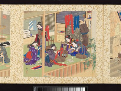 Artesãos, belezas e eventos anuais de Toyohara Kunichika