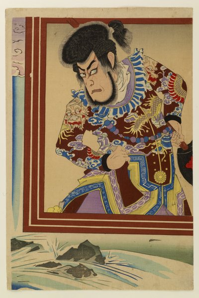 Ichikawa Danjuro como o pirata Kezori Kuemon de Toyohara Kunichika