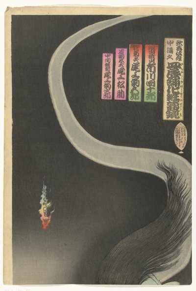 Samurai Aoyama e o fantasma Okiku de Toyohara Kunichika