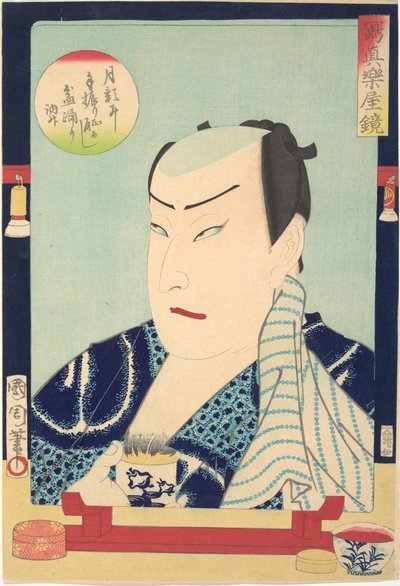 Sawamura Tosshō II (1838-86), da série Espelho de fotografias nos bastidores (Shashin gakuya kagami - Sawamura Tosshō nisei) de Toyohara Kunichika