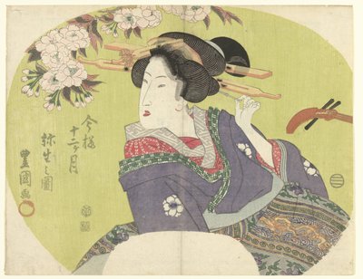 Courtisane e shamisen
Os doze meses modernos (título da série)
Imayo junikagetsu (título da série sobre o objecto) de Toyokuni (II) , Utagawa