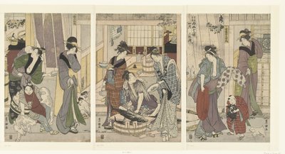 Peixeiro
O quarto mês, um tríptico
Yongatsu, sanbukutsui (título sobre o objecto)
Os doze meses por Toyohiro e Toyokuni (título da série)
Toyohiro Toyokuni ryoga juniko (título da série sobre o objecto) de Toyokuni (II) , Utagawa