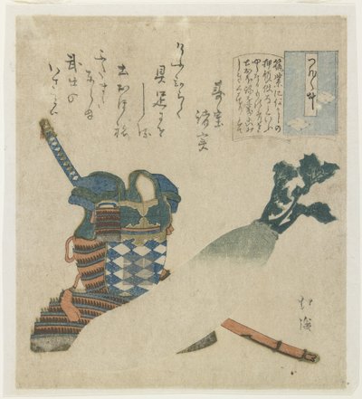 História de um guerreiro na província de Tsukushi, c. 1834 de Toyota Hokkei