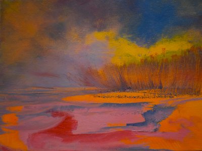Tangerine Dreamscape 2, 2024 (óleo sobre tela) de Tracy Lambros