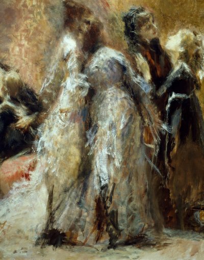 Visiting College, de Tranquillo Cremona (1837-1878), óleo sobre tela de Tranquillo Cremona