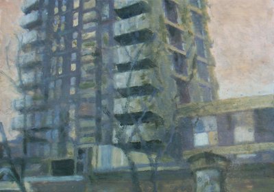 Um lugar para viver 19, 2011 (óleo sobre contraplacado) de Trevor Burgess