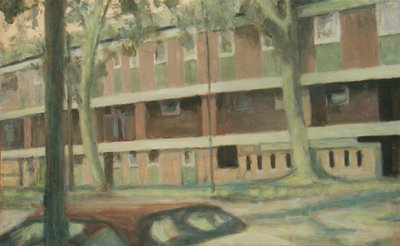 Um sítio para viver 24, 2012 (óleo sobre contraplacado) de Trevor Burgess