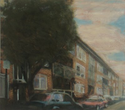 Um lugar para viver 4, 2010 (óleo sobre contraplacado) de Trevor Burgess