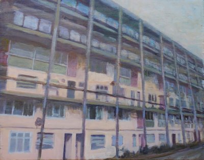 Um sítio para viver 60, 2013 (óleo sobre contraplacado) de Trevor Burgess