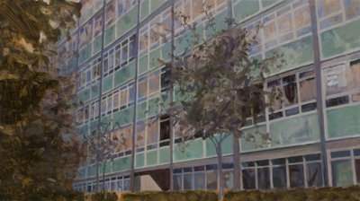 Um sítio para viver L6, 2013 (óleo sobre contraplacado) de Trevor Burgess