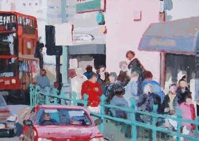 Calçada cheia, 2007 (óleo sobre tela) de Trevor Burgess