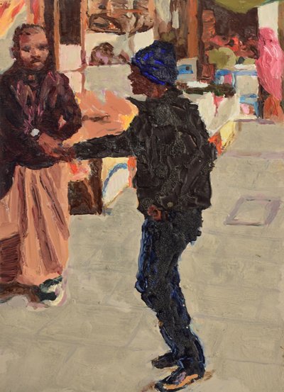 Aperto de mão, 2018 (óleo sobre tábua) de Trevor Burgess