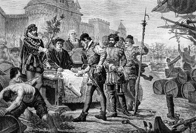 Pagamento da taxa antiga do cipreste, Bordeaux, França, 1453 1882-1884 de Trichon