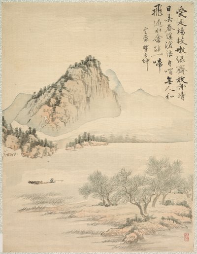 À deriva em um barco, 1847. de Tsubaki Chinzan