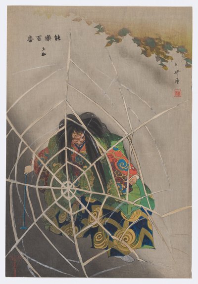 Tsuchigumo, de Prints of One Hundred Noh Plays (Nōgaku hyakuban) de Tsukioka Kogyo