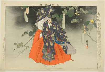 Yugao, da série "Pictures of No Performances (Nogaku Zue)" de Tsukioka Kogyo