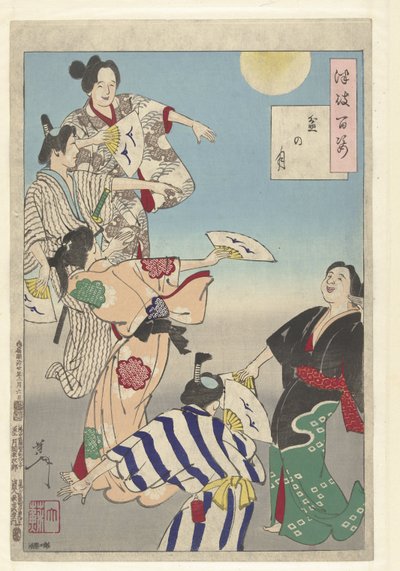 A lua do festival Bon Bon no tsuki (título no objeto) Cem Aspectos da Lua (título da série) Tsuki hyakushi (título da série no objeto) de Tsukioka Yoshitoshi