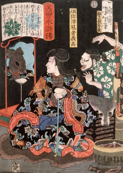 Shumitsu Kanja Yoshitaka als Ratte in einem Spiegel reflektierend de Tsukioka Yoshitoshi