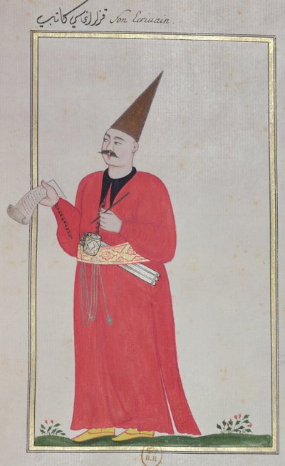 Um escritor, de &39;trajes da corte e da cidade de Constantinopla&39;, 1720 (guache sobre papel) de Turkish School
