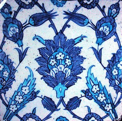 Azulejo Isnik com desenho floral de Turkish School