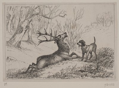 Ilustração para o poema "Hjorten" de Gotfred Rode de Ubekendt