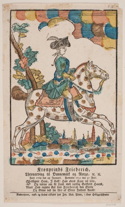 Príncipe herdeiro Frederik a cavalo de Ubekendt