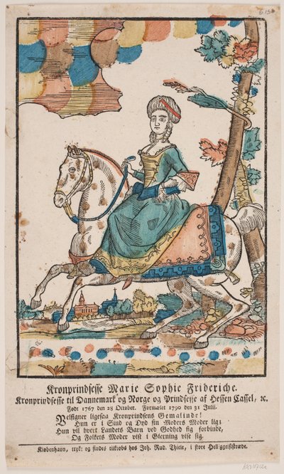 Princesa Marie Sophie Frederikke a cavalo de Ubekendt