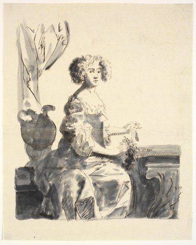 Retrato de uma senhora, sentada, meia figura de Ubekendt