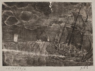 Navio por vela à noite de Ubekendt