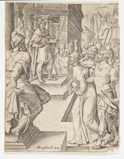 Cristo diante de Pilatos de Ubekendt efter Dirck Volckertsz. Coornhert efter Maarten van Heemskerck