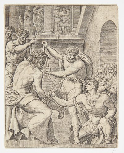 A coroação de espinhos de Ubekendt efter Dirck Volckertsz. Coornhert efter Maarten van Heemskerck