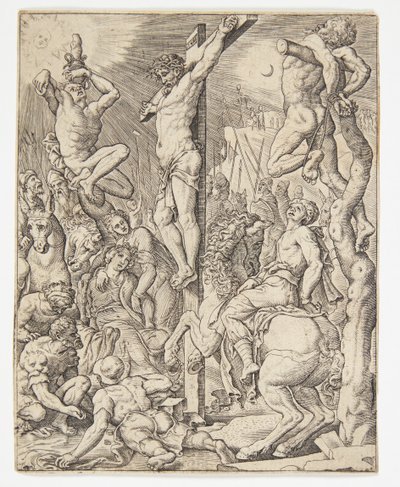 A morte de Cristo na cruz de Ubekendt efter Dirck Volckertsz. Coornhert efter Maarten van Heemskerck