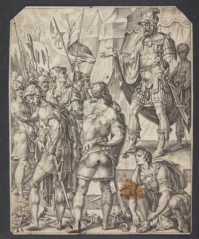 David armando seus homens de Ubekendt efter Maarten van Heemskerck