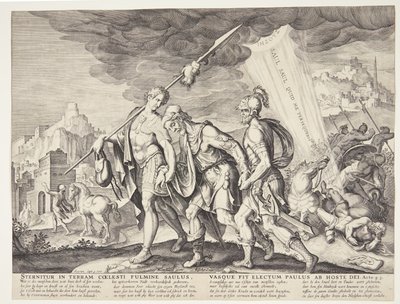 O cego Saulo levou a Damasco de Ubekendt efter Philips Galle efter forlæg af Maarten van Heemskerck