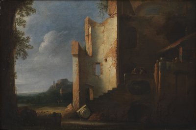 Paisagem com ruínas de Ubekendt hollandsk 1600 tallet