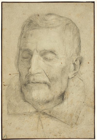 Retrato de um homem com os olhos fechados de Ubekendt italiensk