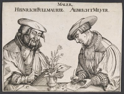 Retrato de Heinrich Füllmaurer e Albrecht Meyer de Ubekendt tysk 1500 tallet