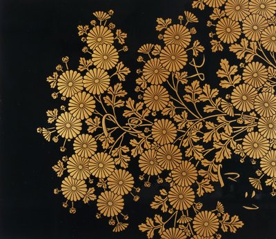 Caixa decorada com crisântemos (madeira lacada) de Uematsu Hobi