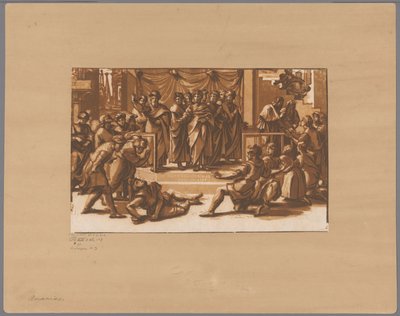 Morte de Ananias de Ugo da Carpi