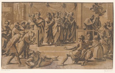 Morte de Ananias de Ugo da Carpi