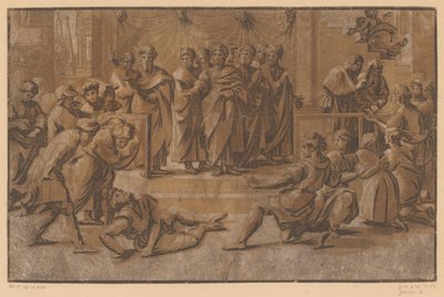 Morte de Ananias de Ugo da Carpi