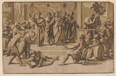 Morte de Ananias de Ugo da Carpi