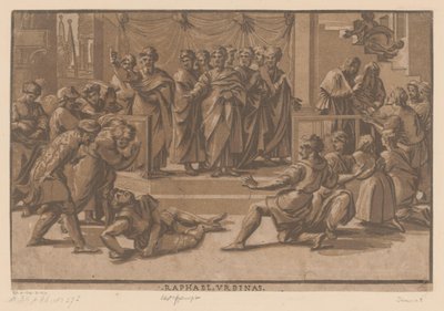 Morte de Ananias de Ugo da Carpi
