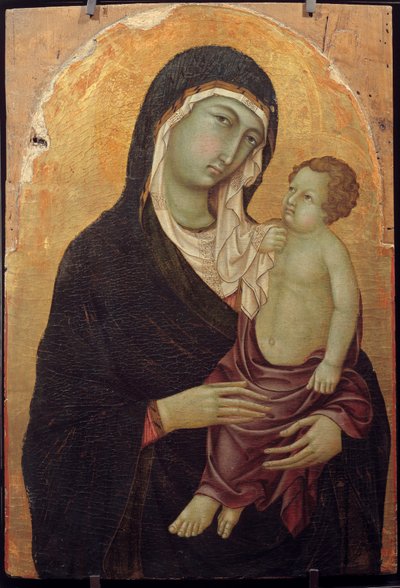 Pintura da Virgem com o Menino em madeira de Ugolino di Nerio de Ugolino di Nerio