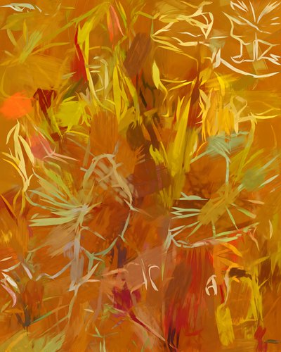 Abstrato Botânico Dourado de Uma Gokhale
