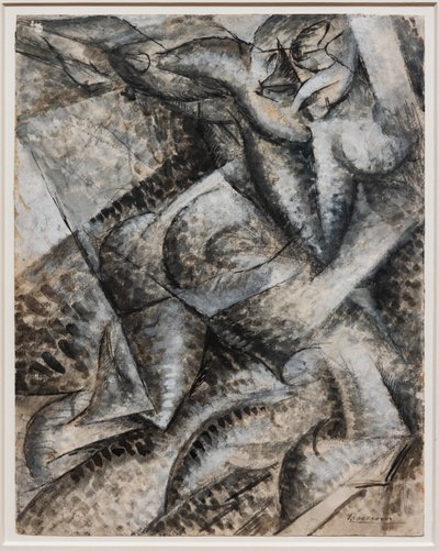 Quero sintetizar as formas únicas da continuidade no Espaço (Dinamismo de um Corpo Humano) de Umberto Boccioni