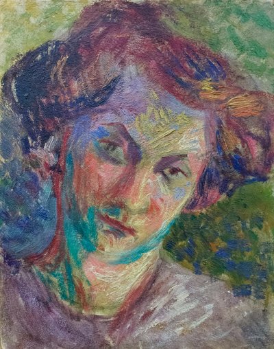 Retrato de uma mulher, c.1909-10 (óleo sobre tela) de Umberto Boccioni